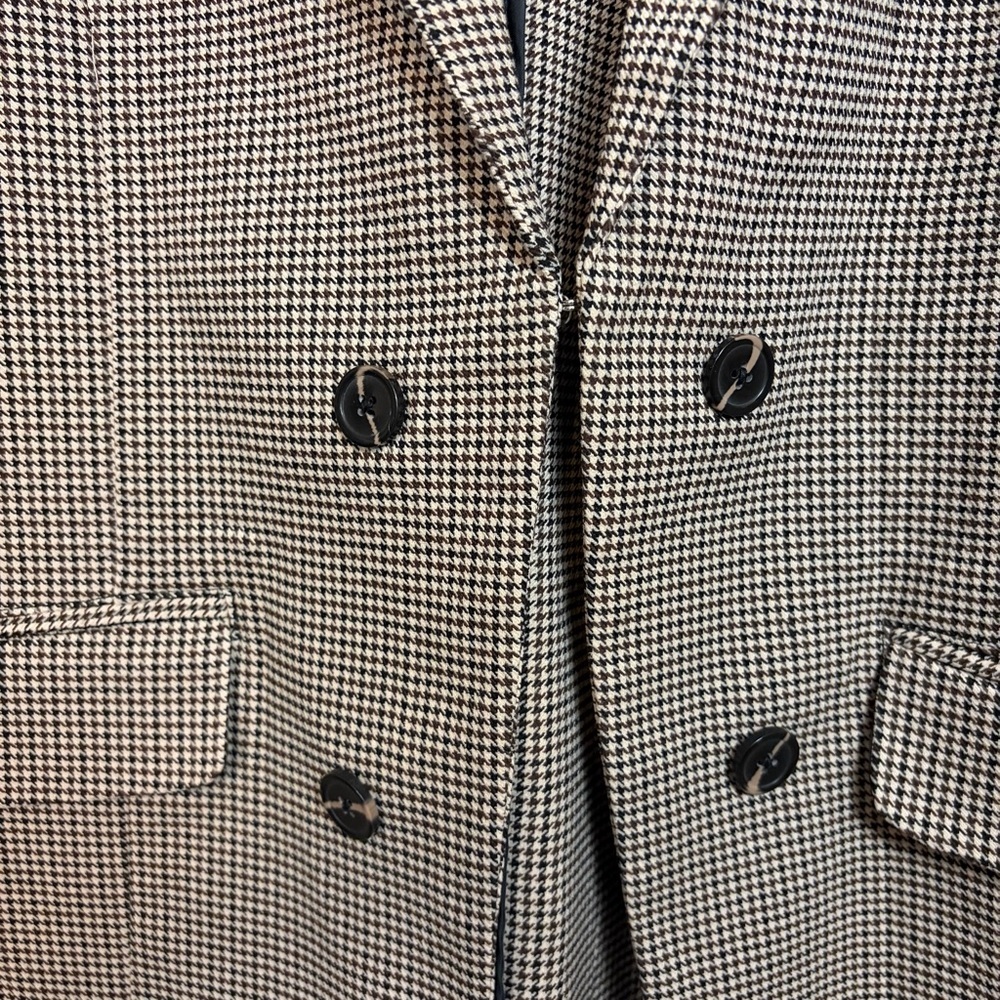 Cleo brown houndstooth Check Blazer Jacket Office Work Wear Size XXL stretch - Picture 3 of 11